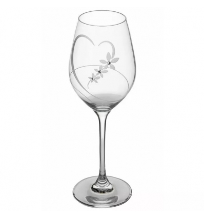 Swarovski sklenice na víno 360ml, 2ks, SRDCE