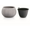 Květináč s vkladem BETON BOWL šedý 14,4 cm Prosperplast DKB150