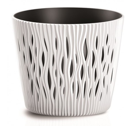 Květináč s vkladem SANDY ROUND bílý 15,8 cm Prosperplast DSR160