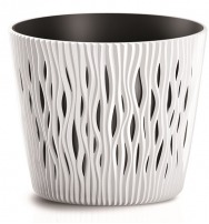 Květináč s vkladem SANDY ROUND bílý 22,5 cm