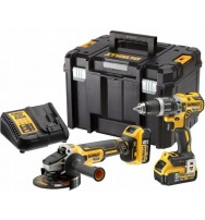 Sada Vrtací šroubovák a úhlová bruska + 2x 5Ah aku a nabíječka DeWALT DCK2020P2T