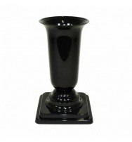 VÁZA HŘBITOVNÍ PH ZÁTĚŽOVÁ 27CM ČERNÁ NOVÁ
