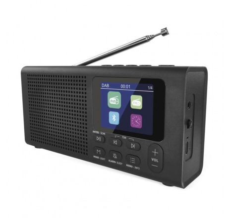 Přenosné rádio s Bluetooth, DAB DAB+ FM, černé